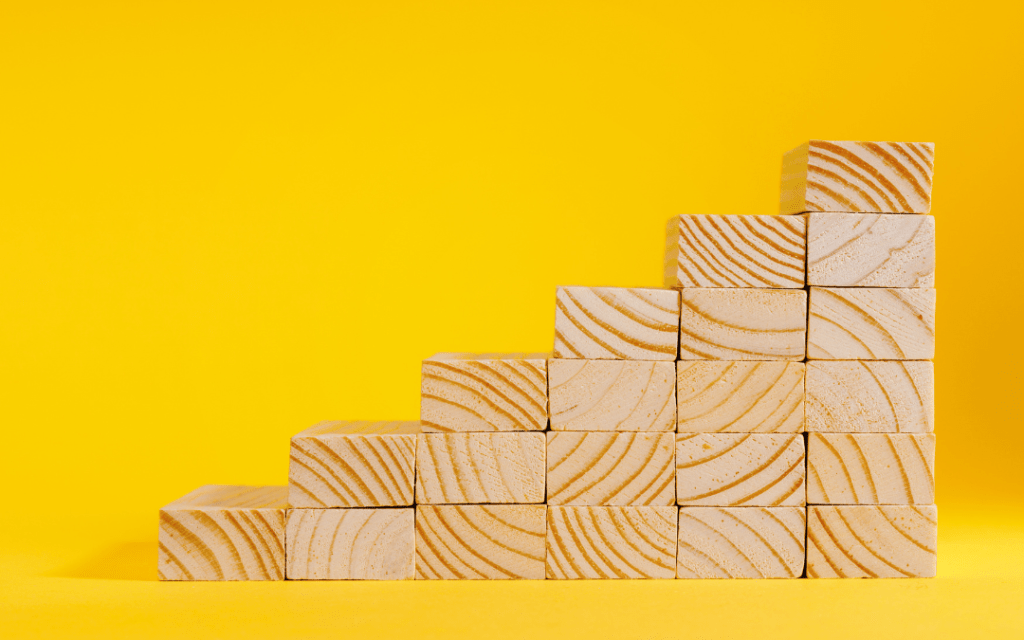 Building blocks stacked to indicate growth.